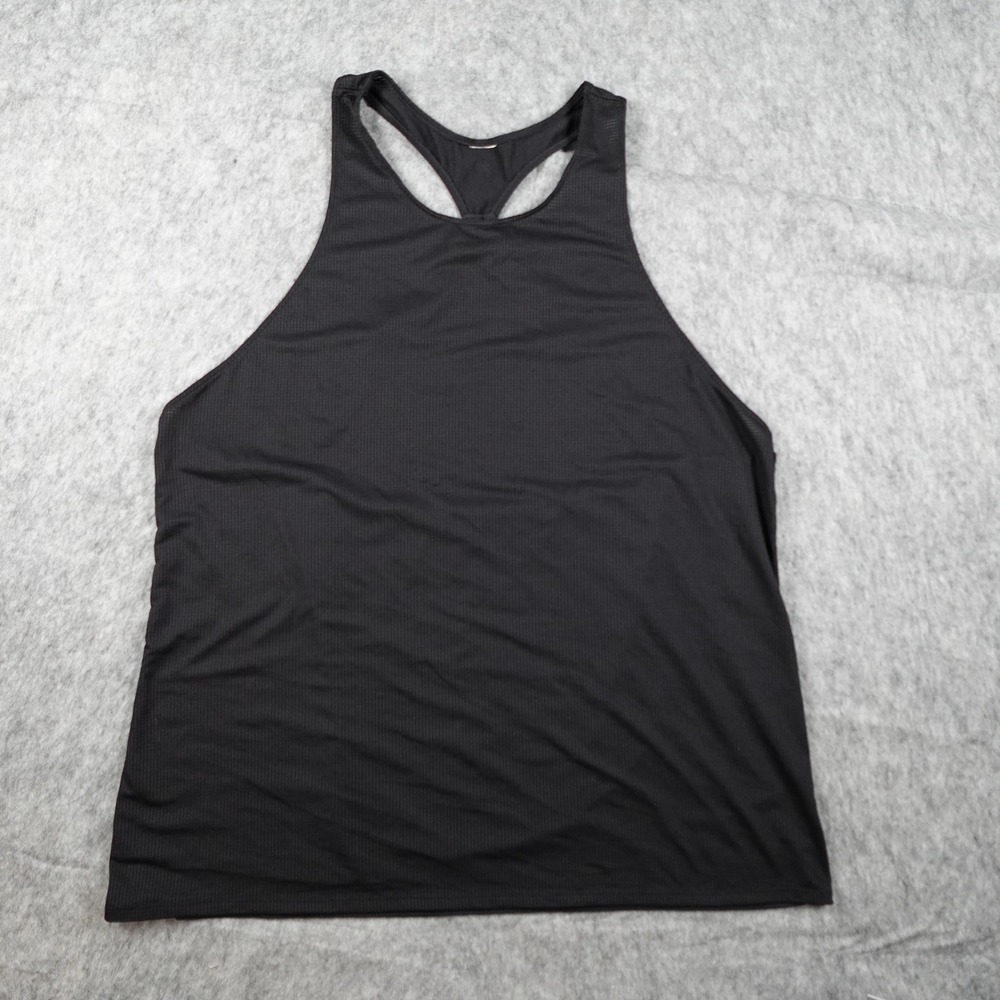 Fabletics Top Women M/L Black Strappy Racerback Mesh Activewear Sleeveless